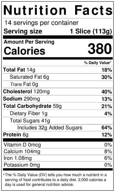 Original Nutrition Label
