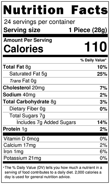 Original Nutrition Label